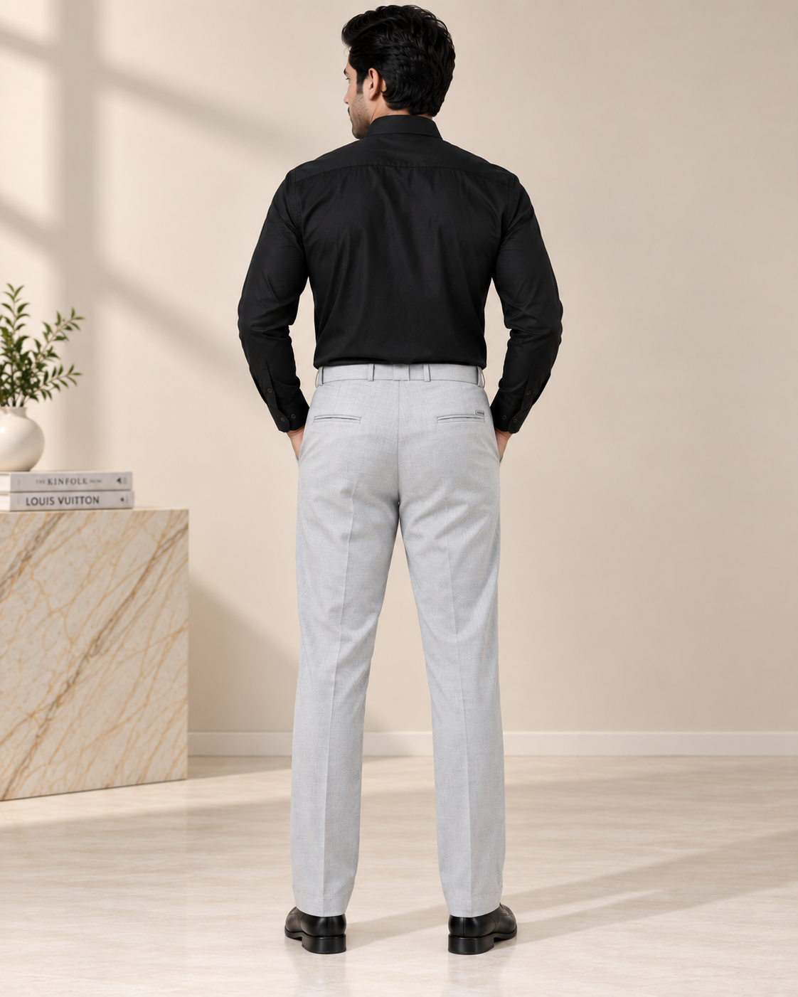 AKAZ MILAN Men's Regular Fit Trousers | Premium Formal Dress Pants for Modern Men
