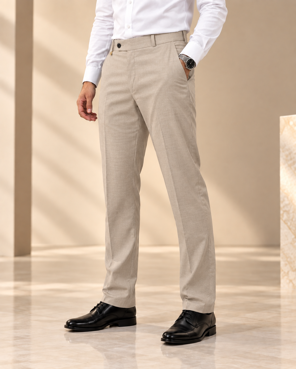 AKAZ MONACO Men's Premium Formal Trousers | Regular Fit Dress Pants