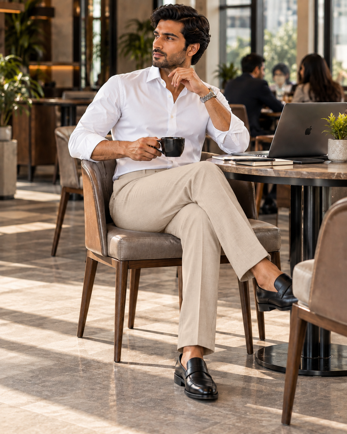 AKAZ MONACO Men's Premium Formal Trousers | Regular Fit Dress Pants