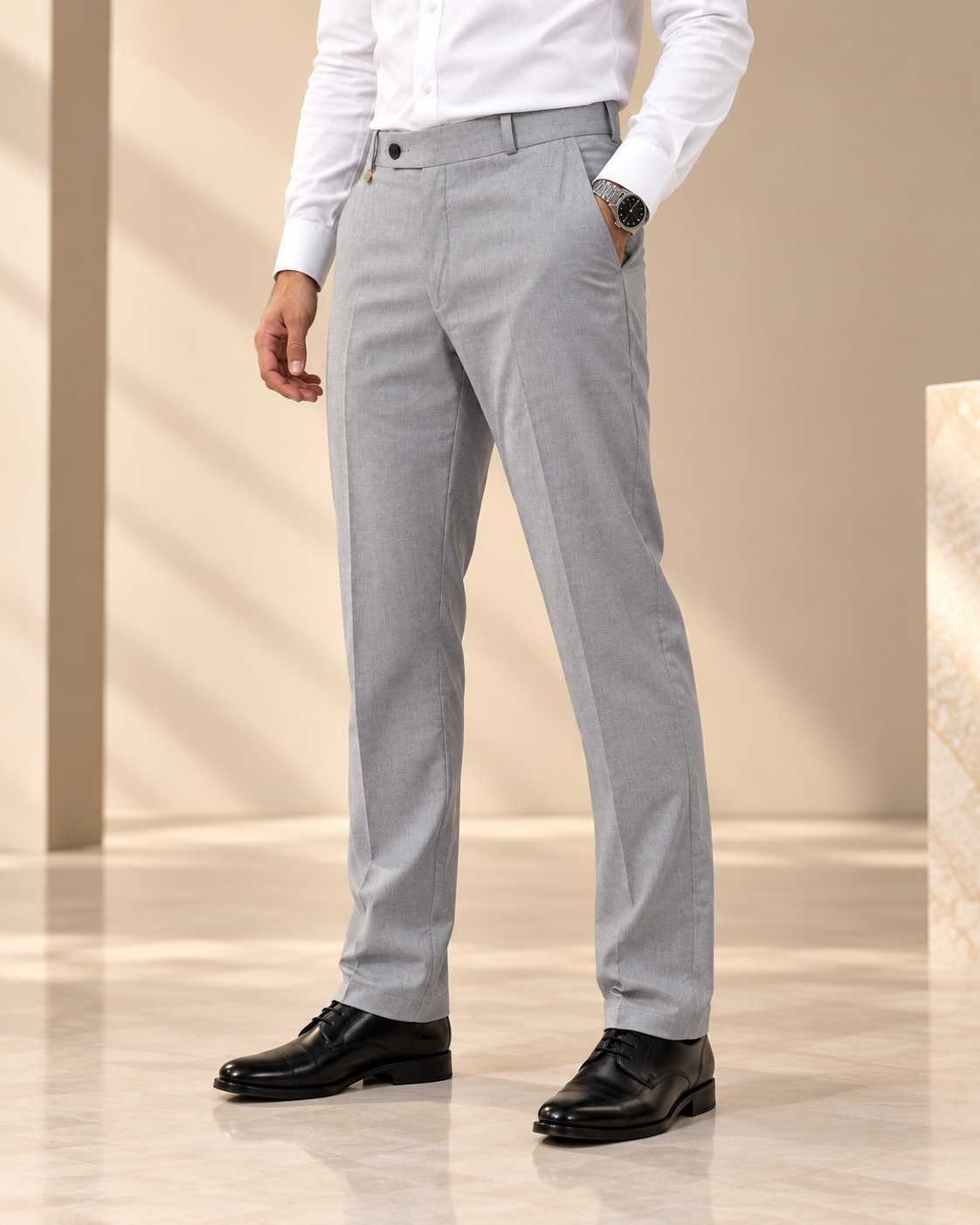 AKAZ MONACO Men's Premium Formal Trousers | Regular Fit Dress Pants