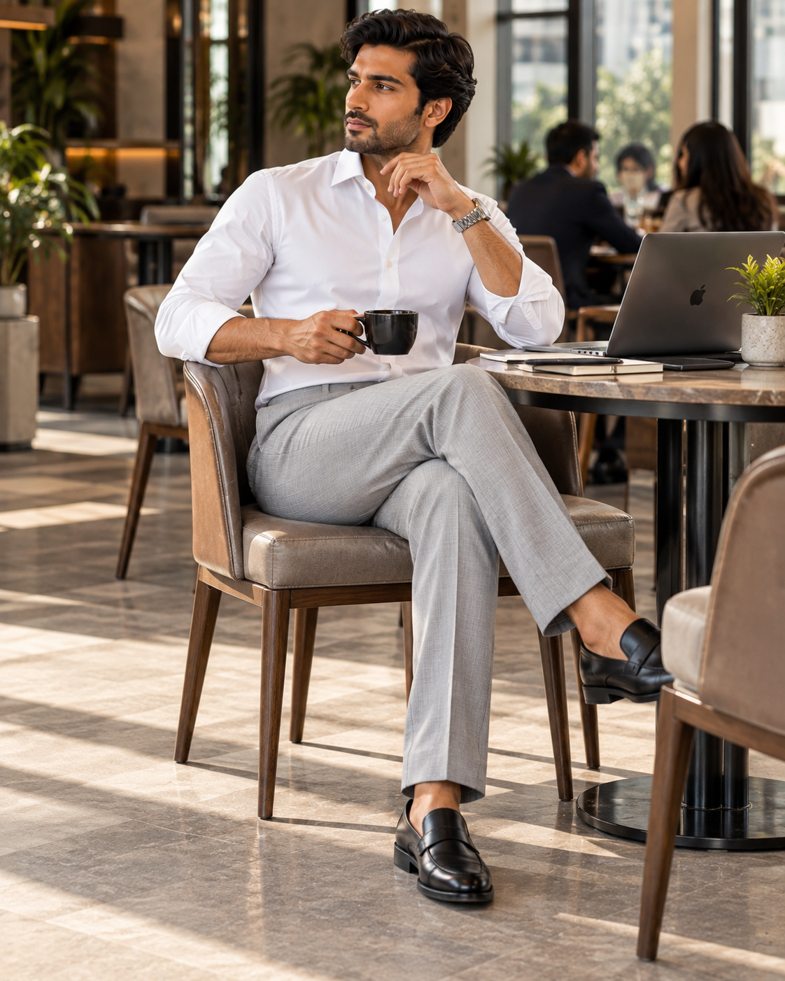 AKAZ MONACO Men's Premium Formal Trousers | Regular Fit Dress Pants