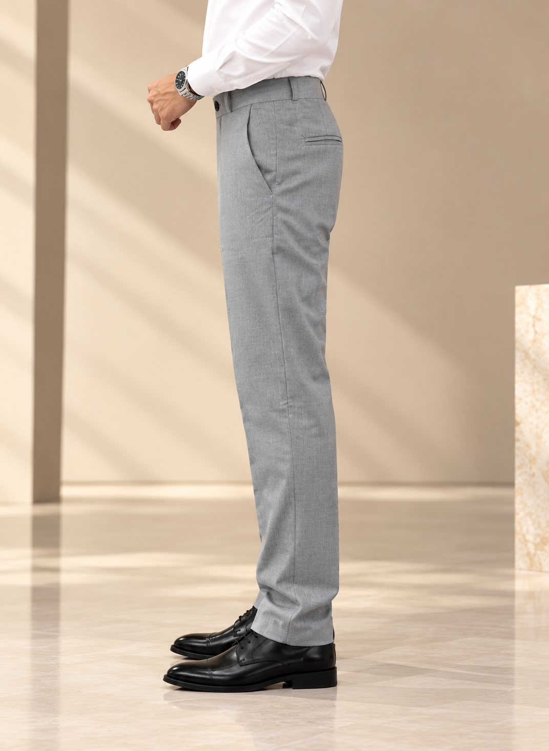 AKAZ MONACO Men's Premium Formal Trousers | Regular Fit Dress Pants