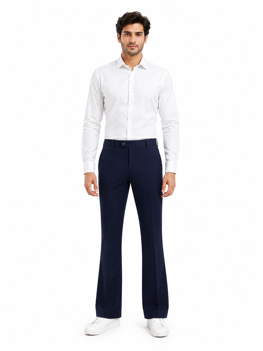 AKAZ Premium Navy Formal Pants for Men | Stretch Office Trouser | Bootcut Fit