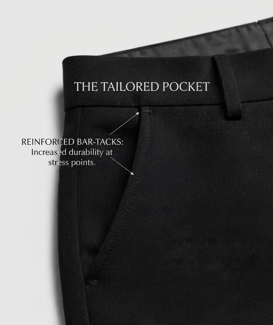 AKAZ Premium Black Bootcut Trouser | Stretch Comfort Formal Pant