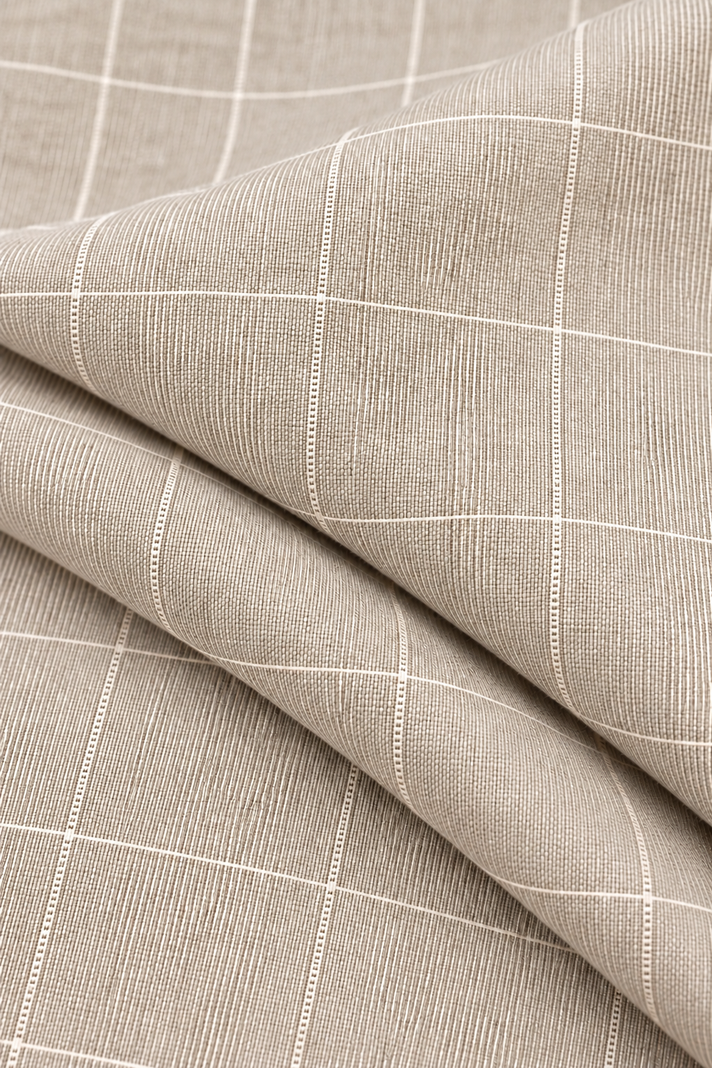 AKAZ SPAIN Men's Beige Gurkha Style Formal Trousers | Tailored Fit Windowpane Check Pants