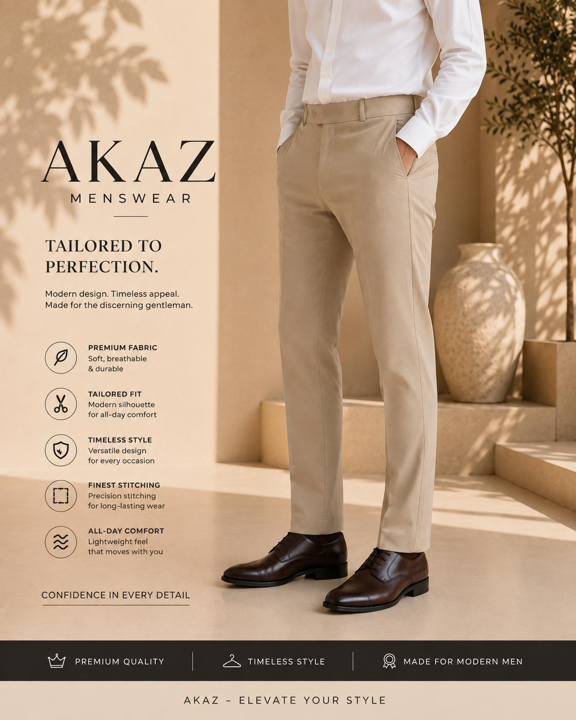 SUPRA 8-Way Stretch Men's Formal Trousers | Premium Comfort Fit Pants