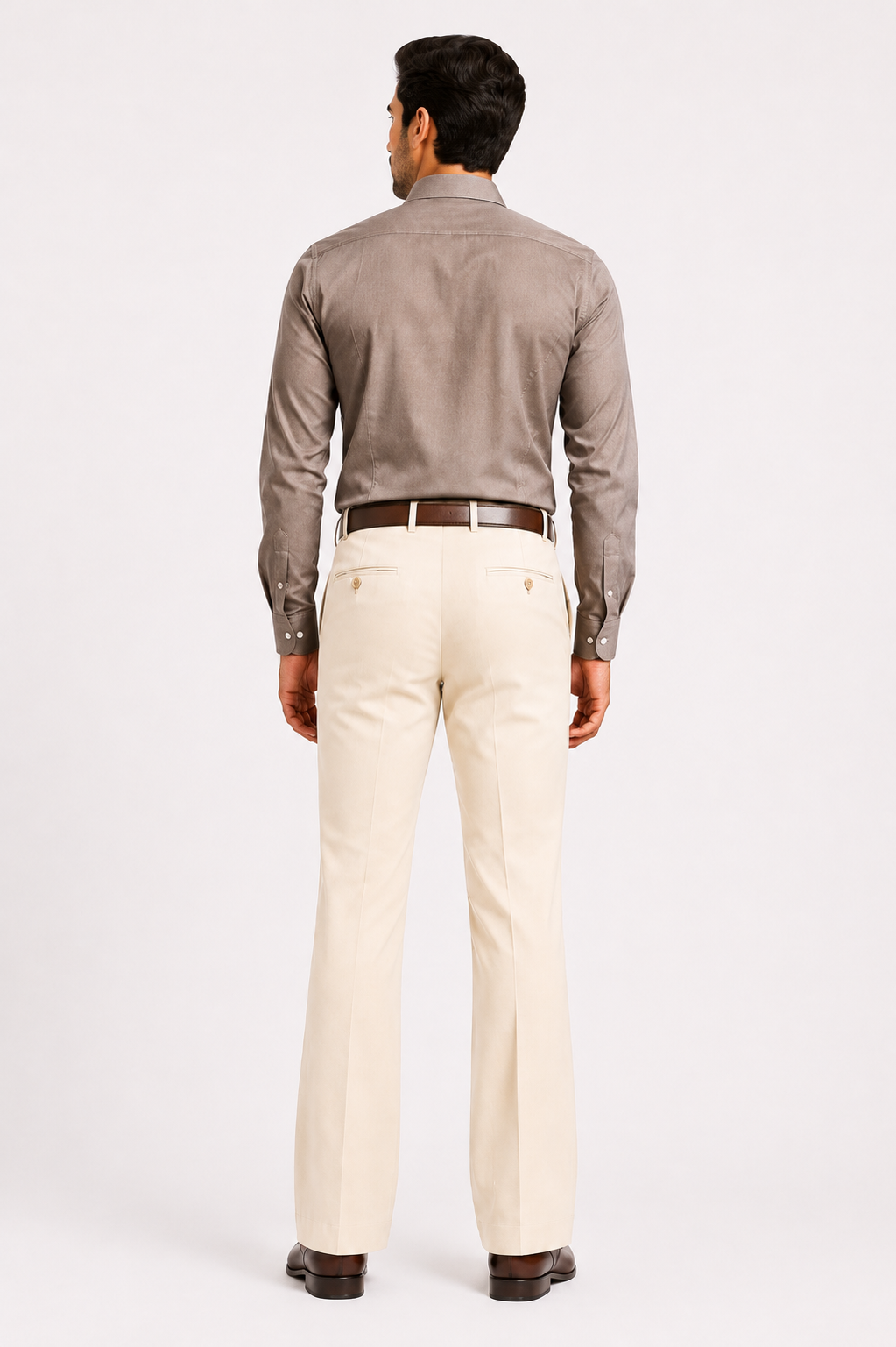 Premium Cream Bootcut Trousers for Men | Wedding & Formal Pants