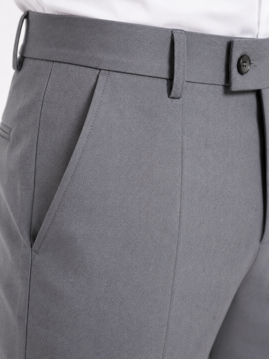 AKAZ Premium Light Grey Dress Pants for Men | Tailored Stretch Bootcut Trousers