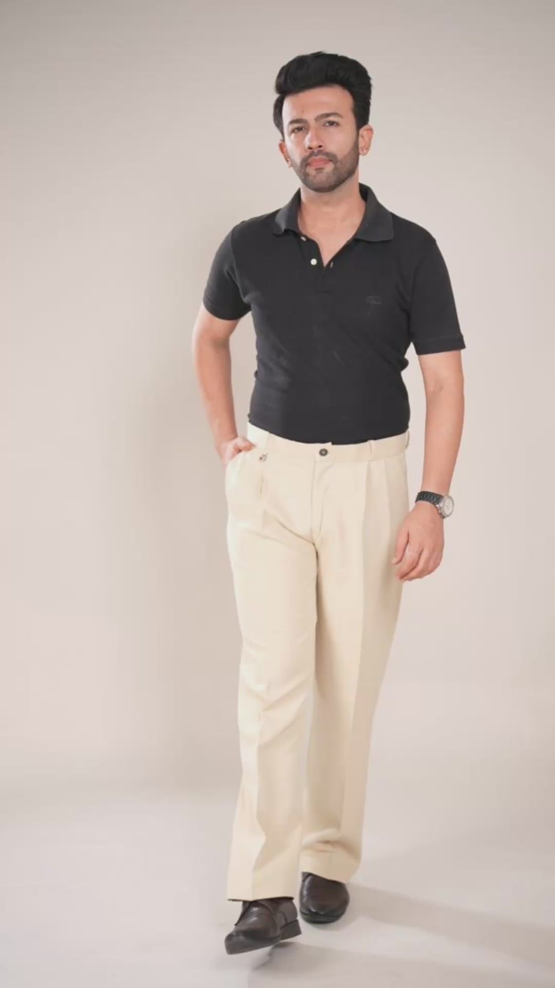 AKAZ Baggy Straight Fit Pants for Men | Relaxed Straight-Leg Trousers
