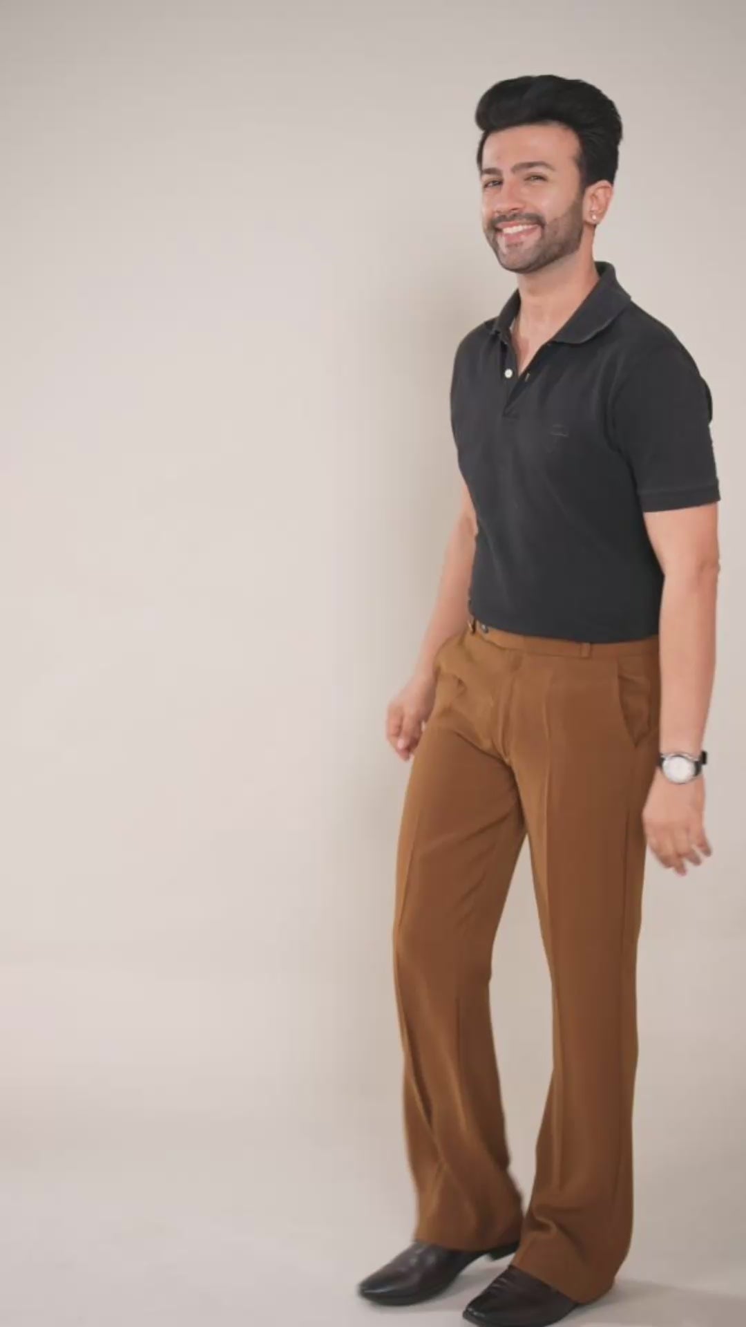 Premium Rust Stretch Bootcut Formal Pants for Men