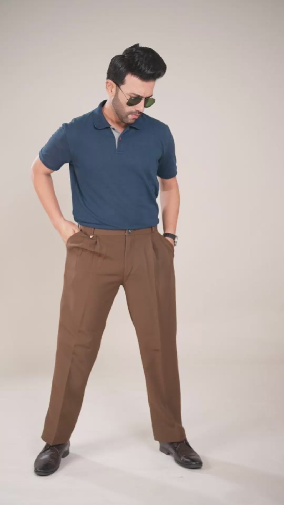 AKAZ Baggy Straight Fit Pants for Men | Relaxed Straight-Leg Trousers