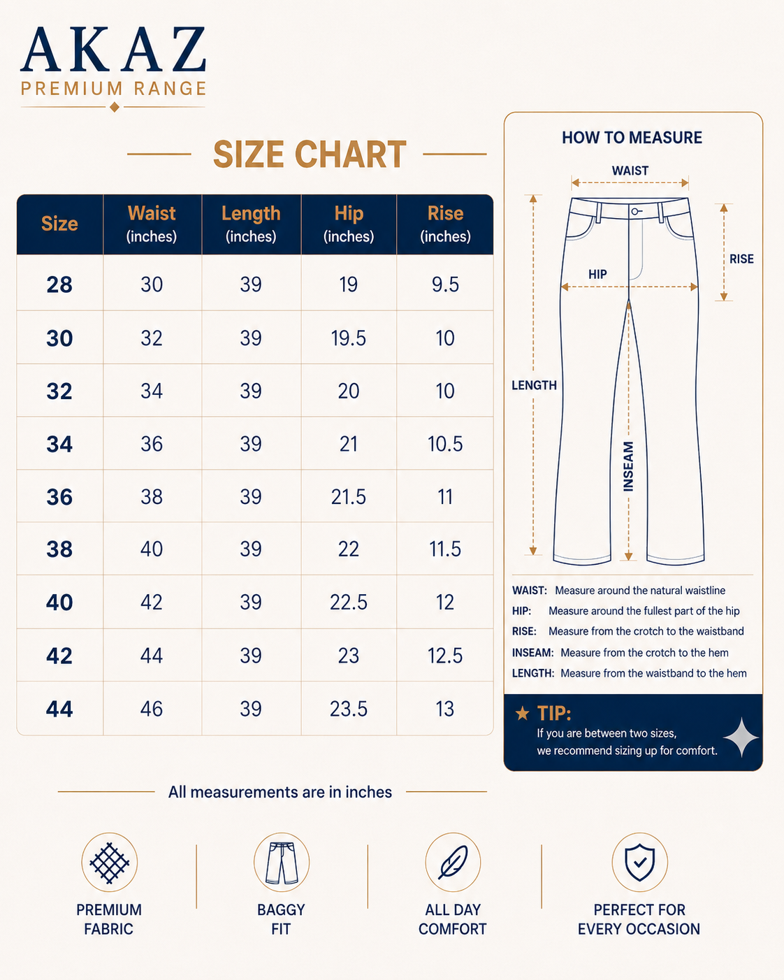 AKAZ COSTA Men's Premium Formal Trousers | Tailored Fit Pants