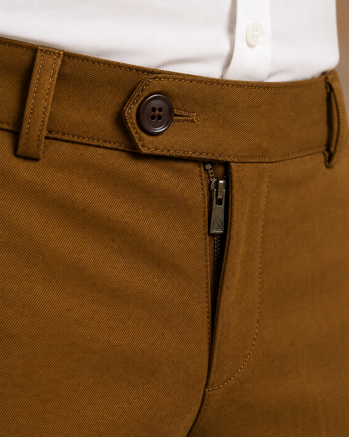 AKAZ Premium Brown Trousers for Men | Stretch Bootcut Business Casual Pants